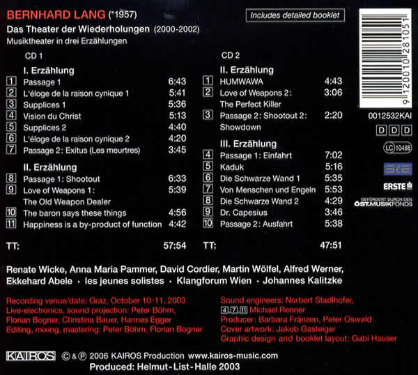 CD: Das Theater der Wiederholungen, Cover Seite 2