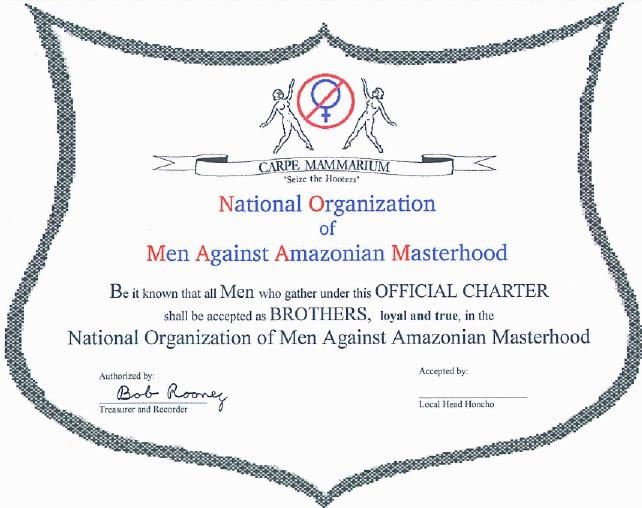 Die offizielle No Ma'am-Gr�ndungsurkunde