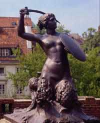 Sirene, Symbol von Warschau, hier noch auf dem Marienstadt stehend