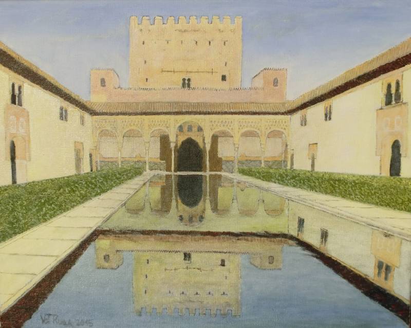 Alhambra_Myrtenhof Alhambra Myrtenhof, Granada (Andalusien)<br><p><br>Öl auf Leinwand, 40 x 50 cm