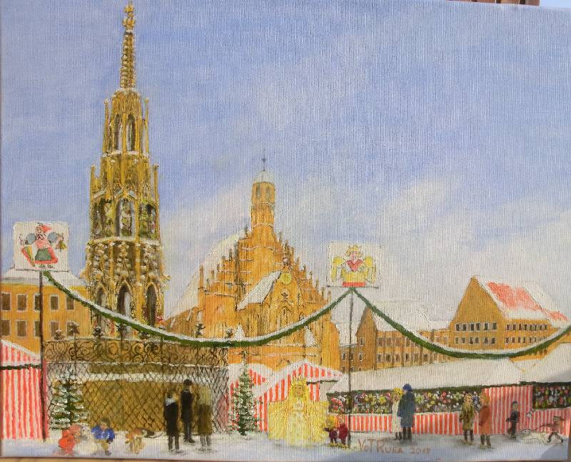 Christkindlesmarkt Nuernberg Christkindlesmarkt (Nürnberg)<br><p><br>Öl auf Leinwand, 40 x 50 cm