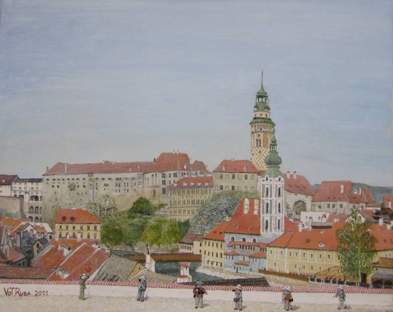 Krumau Krumau (Tschechien)<br><p><br>Öl auf Leinwand, 40 x 50 cm