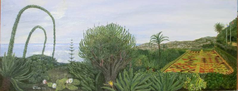 Madeira Madeira, Botanischer Garten (Portugal)<br><p><br>Öl auf Leinwand, 100 x 40 cm