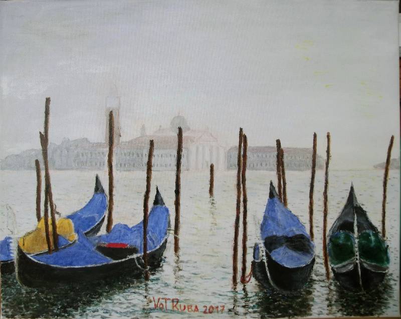 San_Giorgio_beiNebel San Giorgio bei Nebel (Venedig)<br><p><br>Öl auf Leinwand, 40 x 50 cm