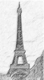 Paris, die Stadt der Liebe - Eiffelturm (Radierung)