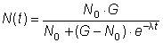 B(t) = N_0*G/(N_0 + (G-N_0)e^(-lambda*t))