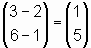 (3-2,6-1) = (1,5)