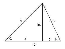 Dreieck mit Höhe h_c