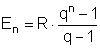 E_n = R*(q^n - 1)/(q - 1)