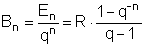 B_n = E_n/q^n = R*(1 - q^-n)/(q - 1)
