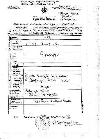 Gr�bler Gy�rgy keresztlevele (1)