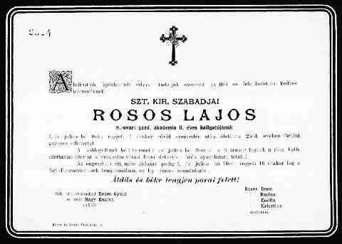 Rosos Lajos gy�szjelent�s (1)