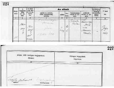 Niedermayer Ferenc halotti anyak�nyvi bejegyz�s (1)