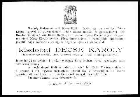 D�cse K�roly gy�szjelent�se (1)