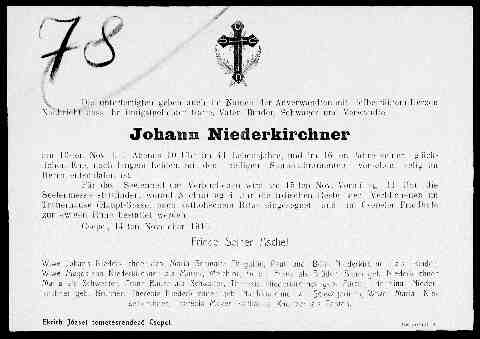Niederkirchner J�nos gy�szjelent�se 1910 (1)