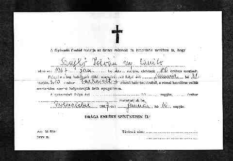 El�sz�r a Farkasr�ti temet�ben temett�k el urn�ban.