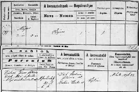 T�LOSI J�nos sz�l.ak 1876-05-02