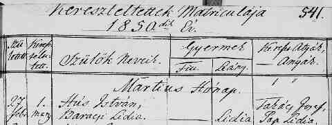 H�S Lidia sz�l. ak 1850-02-27