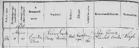 ROSOS Emilia Fl�ra sz�l. ak 1876-05-08