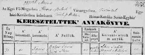 BAKOS J�nos sz�l. ak 1851-05-31