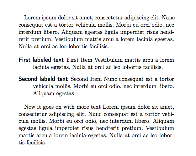 Latex description environment Markdown LaTeX Literature 