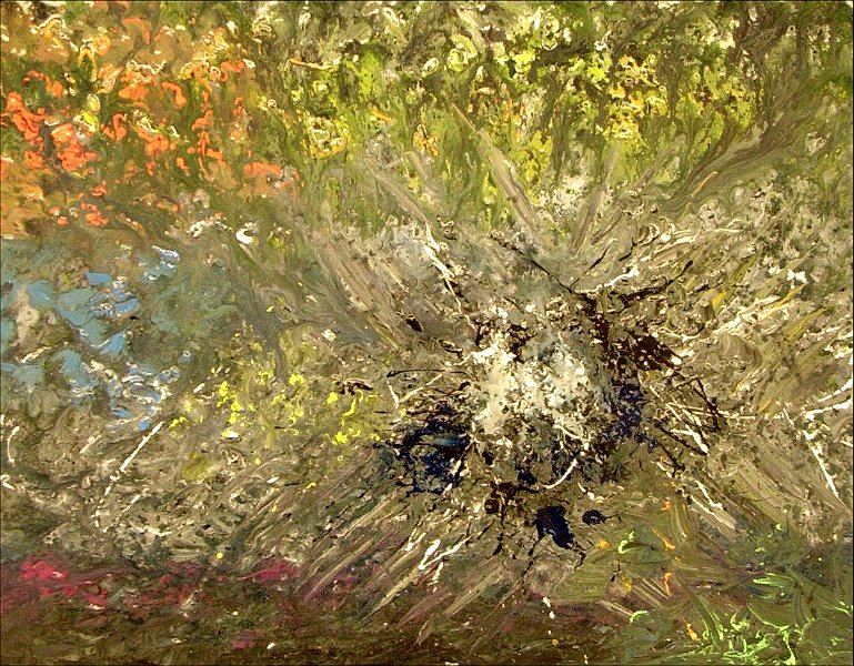 20050221Greis.JPG - DER GREISE KOPF, Nr. 14 aus dem Zyklus "Winterreise" von Franz Schubert,21. Februar 2005,Acryl auf Leinwand,80 x 100 cm.(Besitz Theresia Trojer)