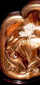 Detail aus dem Kanzelrelief, Augustinus mit Herz in der Hand, Foto Kopeszki