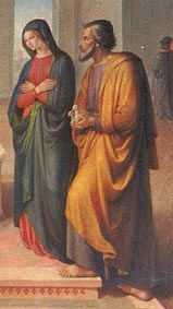 Maria und Josef bei der Darstellung Jesu im Tempel
