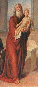 Simeon mit Jesus, Ausschnitt aus dem Bild Darstellung im Tempel