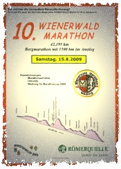 10. Wienerwald Marathon am 15.8.2009