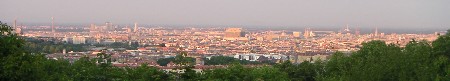 Vienna evening seen from Wilhelminenberg, Villa Aurora (west looking north-east)