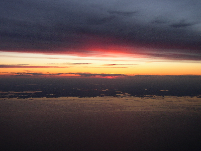 Nach Sonnenuntergang im Flug ber Finnland
