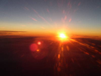 Sonnenuntergang im Flug