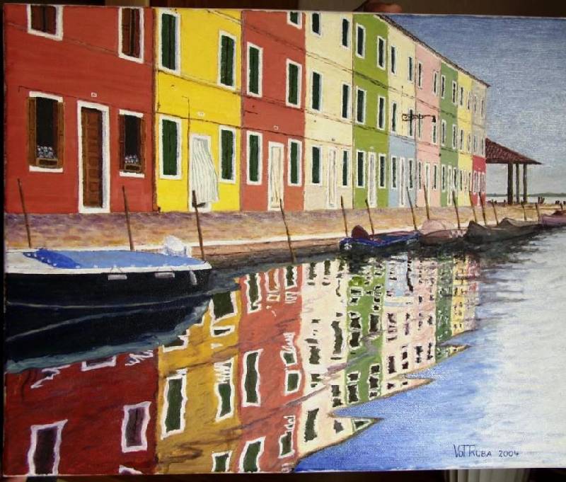 Burano Burano 1 (Venedig)<br><p><br>Öl auf Leinwand, 40 x 50 cm