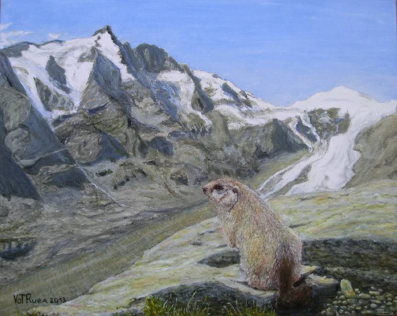 Grossglockner Großglockner<br><p><br>Acryl und Öl auf Leinwand, 40 x 50 cm