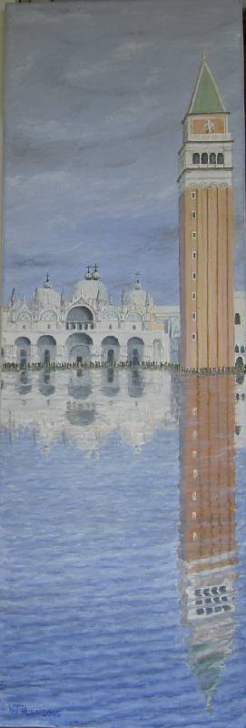 Piazza_San_Marco_2 Piazza San Marco, acqua alta (Venedig)<br><p><br>Öl auf Leinwand, 30 x 90 cm