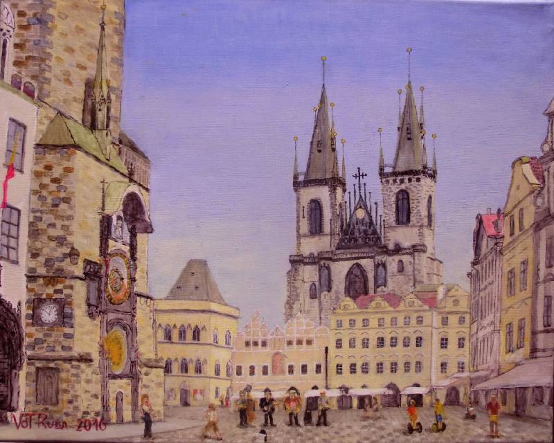 Prag Prag Altstädter Ring (Tschechien)<br><p><br>Öl auf Leinwand, 40 x 50 cm