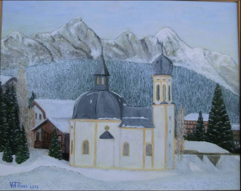 Seefeld_in_Tirol Seefeld in Tirol, Seekirche<br><p><br>Öl auf Leinwand, 40 x 50 cm