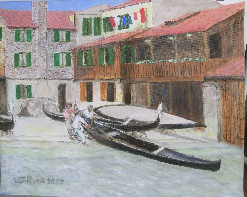 Squero di San Trovaso Squero di San Trovaso (Venedig)<br><p><br>Öl auf Leinwand, 40 x 50 cm