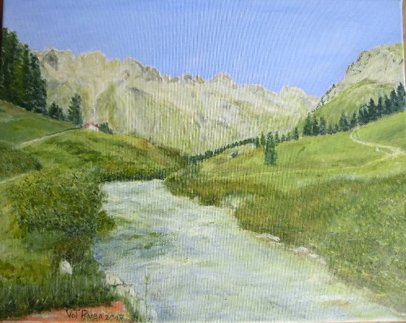 Val_Fex Val Fex, Engadin (Schweiz)<br><p><br>Öl auf Leinwand, 40 x 50 cm