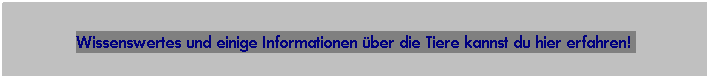 Textfeld: Wissenswertes und einige Informationen ber die Tiere kannst du hier erfahren! 
