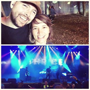 Festivaltime!!! Ben and Klara @andtherecomethewolves seeing Bens #favoriteband #thrice 🎤 #finally #thrice2016 #metawesomepeople #concert @thrice - thanks for coming to Austria !! You guys rock. 😀🙃☺️ #wolves2016 #live #festival #concert #inlovewithmusic