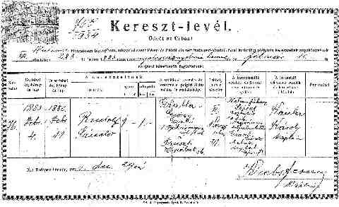 Gr�bler Rudolf S�ndor kersztlevele (1)