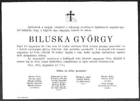 Biluska Gy�rgy halotti �rtes�t�s (1)