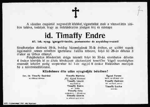Timaffy Endre gy�szjelent�s (2)