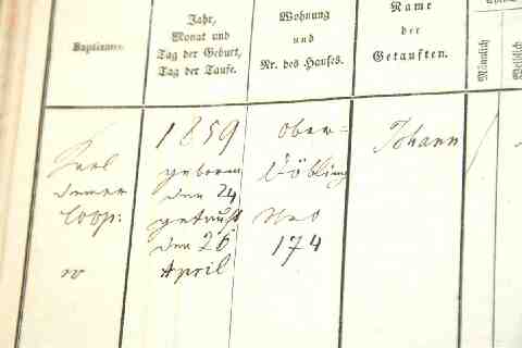 WOLFRAM Johann keresztel�i anyak�nyvi kivonat (1)