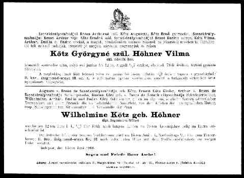 H�hner Vilma gy�szjelent�se (1)