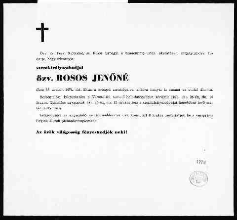 Rosos Jen�n� gy�szjelent�s (1)