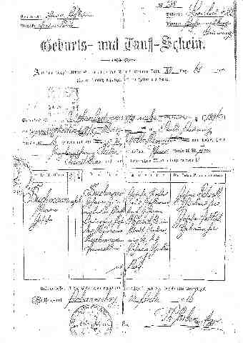 Keresztelt�k az akkori Johannesberg-Jauernig (ma Javornik) egyh�zk�zs�gben