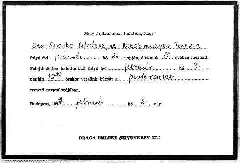 Febru�rban temett�k f�rje urn�j�val egy�tt P�l fia s�rj�ba Pesterzs�beten